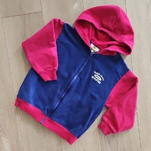 Vintage Teddys Choice Blue & Pimk Colorblock Zipper Hoodie, 3X